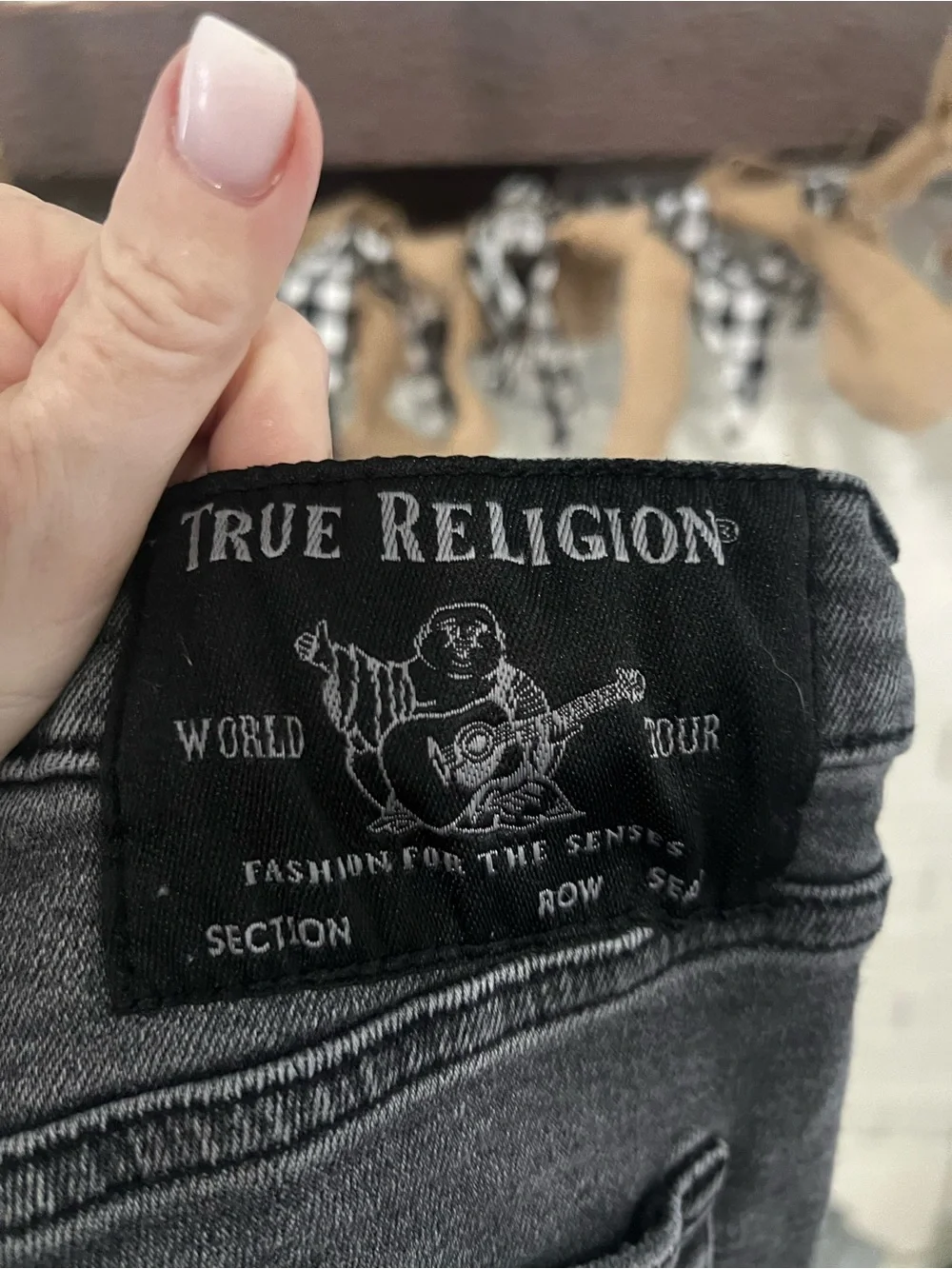 True Religion Men’s Black Washed Skinny Jeans